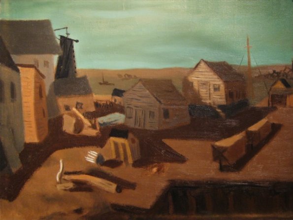 Untitled (Gloucester Harbor Fisheries), oil on canvas, 1933, 17 7/8 x 23 15/16