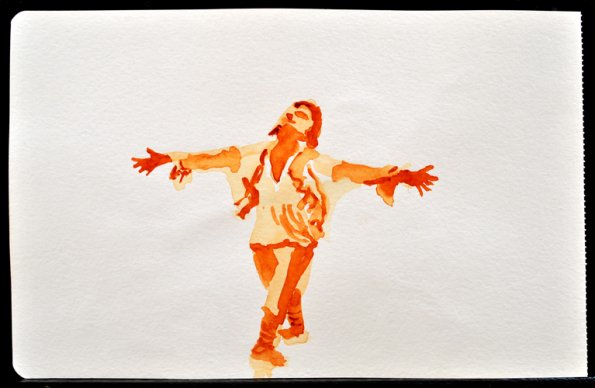 Dancer Study 2, Watercolor, 8"x5"