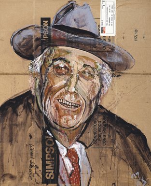 Container I, 39 x 32, acrylic on card board