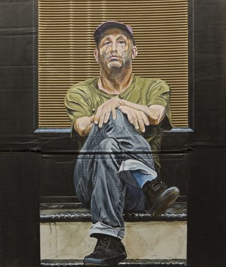 Soho XVI, 34 x 29, acrylic on card board