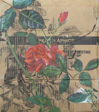 Garden VII, 13 x 12, acrylic on card board