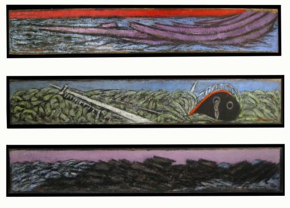 Storm At Sea, oil on board, 7x40 each, 1935