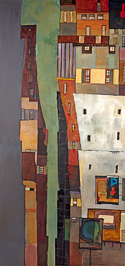 City, oil on canvas, 40 x 24