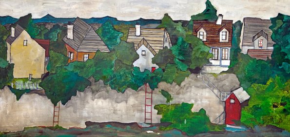 Red Boat House, oil on canvas, 24 x 40