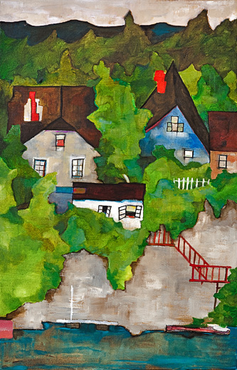 Blue River, oil on canvas, 24 x 38