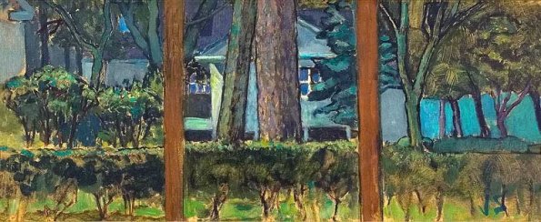 Harvey Park, oil on board, 12 x 28, 1952
