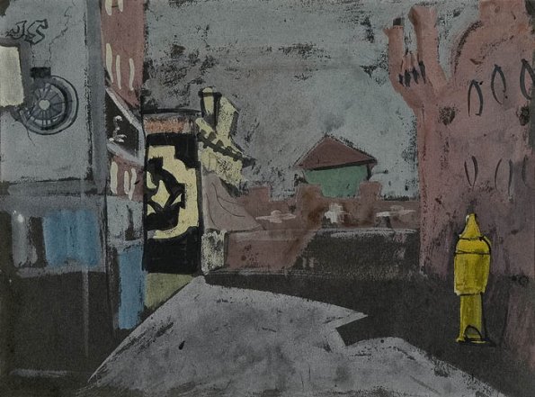 23rd Street, gouache, 11 x 14, 1935
