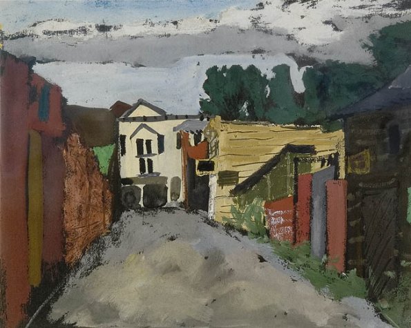 Lower Manhattan, gouache, 11 x 14, 1935