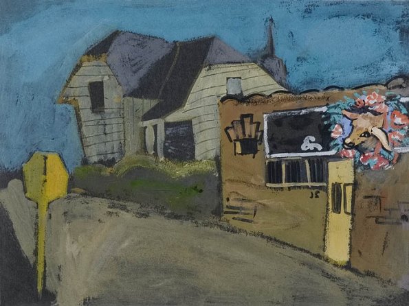 Elsie the Cow, Gouache on black paper, 9.5 x 12.5, 1937