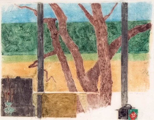 Summer Studio, monotype, 11 x 14