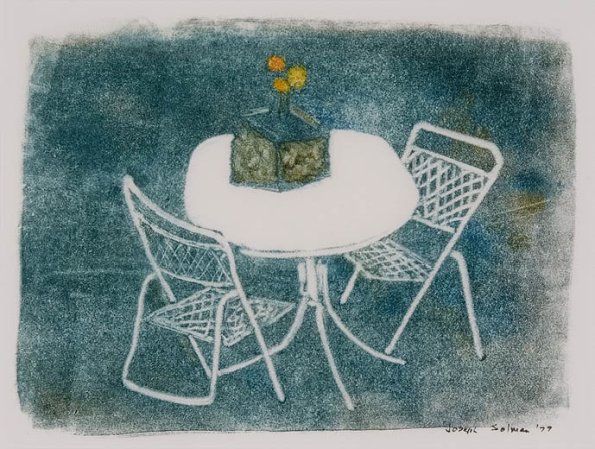 Garden Chairs, monotype, 12 x 16