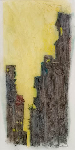 Manhattan, monotype, 16 x 12