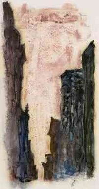 New York Dusk, monotype, 20x12,1980