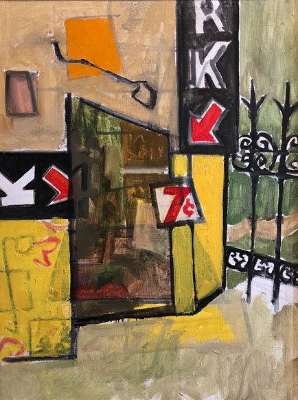 Garage, oil on canvas,  24x18, 1980