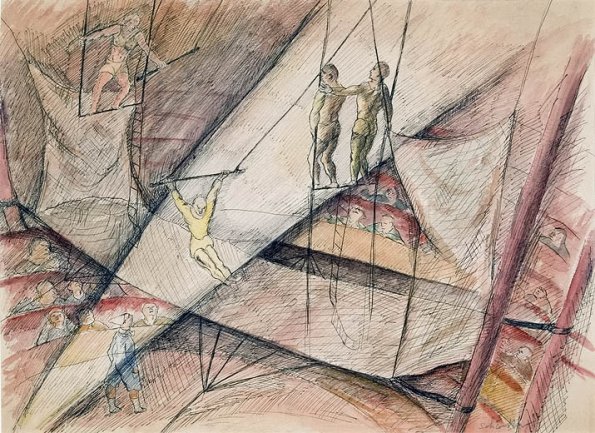 Circus, charcoal on paper, 24 x 30, 1929