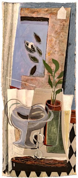 Vase and Cove, oil on canvas, 45.5 x 20.25  in