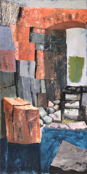 Quarry Passage, oil on board, 48 x 24