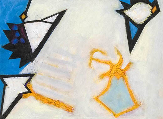 Abstract IV, acrylic on paper, 9 x 4