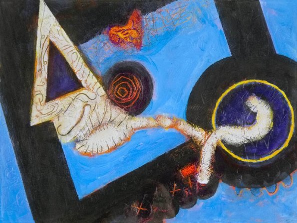 Abstract V, acrylic on paper, 9 x 4