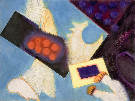 Abstract VIII, acrylic on paper, 9 x 12