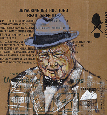 Container IX, 24 x 22, acrylic on card board