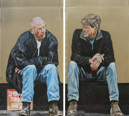 Soho XV, diptych, 51 x 58, acrylic on card board