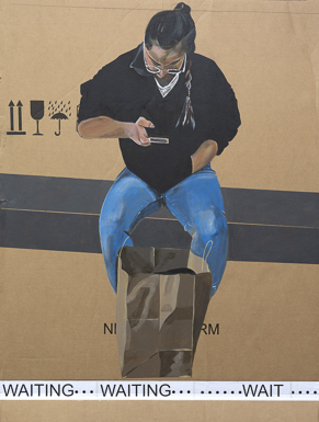 Waiting 8, 50 x 37, acrylic on card board