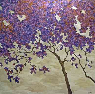  Purple Tree, 47 x 47, Oil on linen